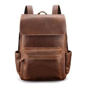 The Helka Backpack | Genuine Vintage Leather Backpack (Color: Brown)