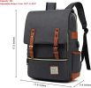 Vintage Laptop Backpack with USB Charging Port, Water Resistant Travelling Backpack